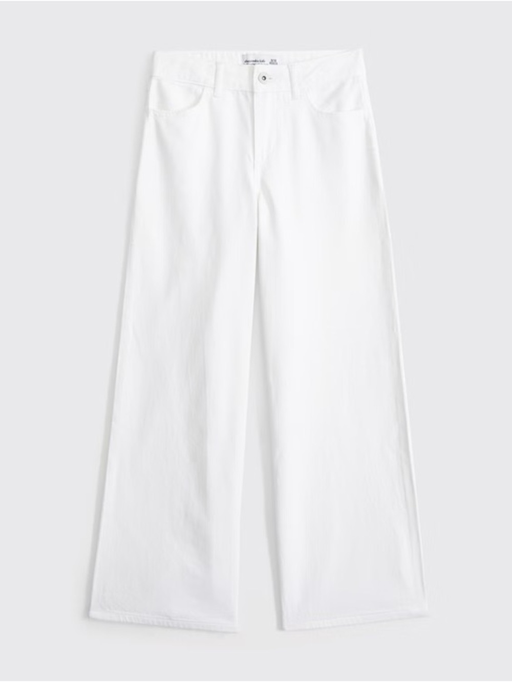 Abercrombie Kids White High Rise Ultra Wide-Leg Jeans